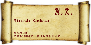 Minich Kadosa névjegykártya